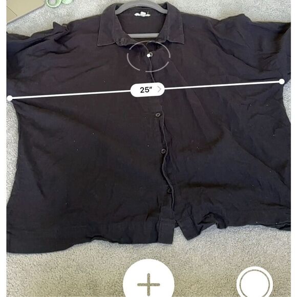 Eileen Fisher Black Button down linen cotton blend, XL $168 D11 - Picture 7 of 8